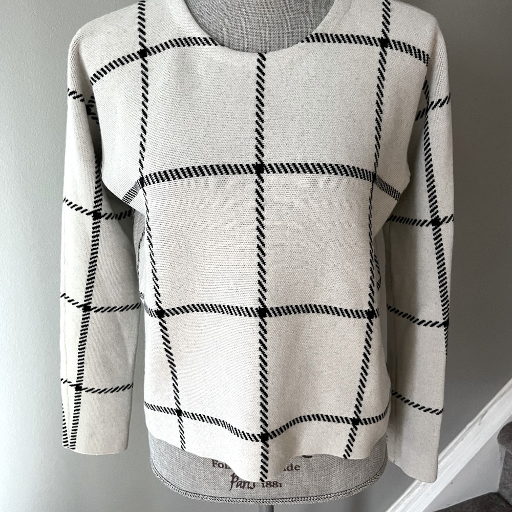 Maje Plaid Print Scoop sweater size 1